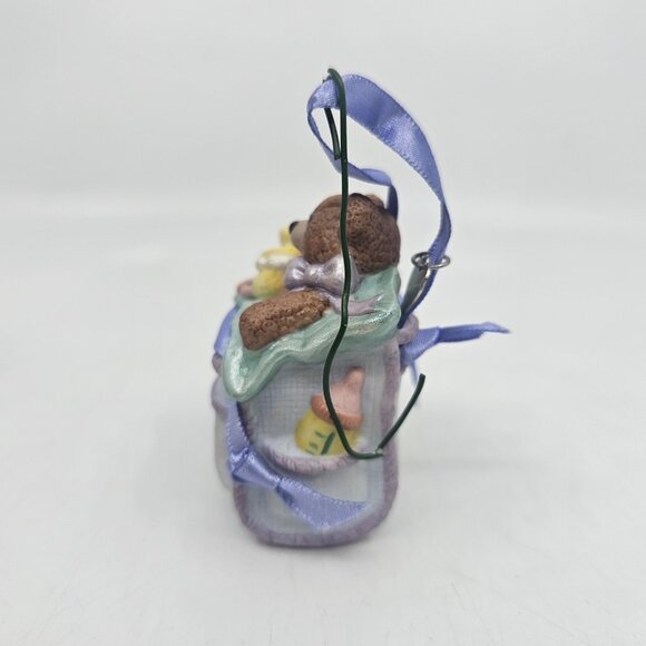 Vintage Hallmark Babys First Christmas Teddy Bear Tree Ornament Porcelain 2001 - Picture 6 of 12